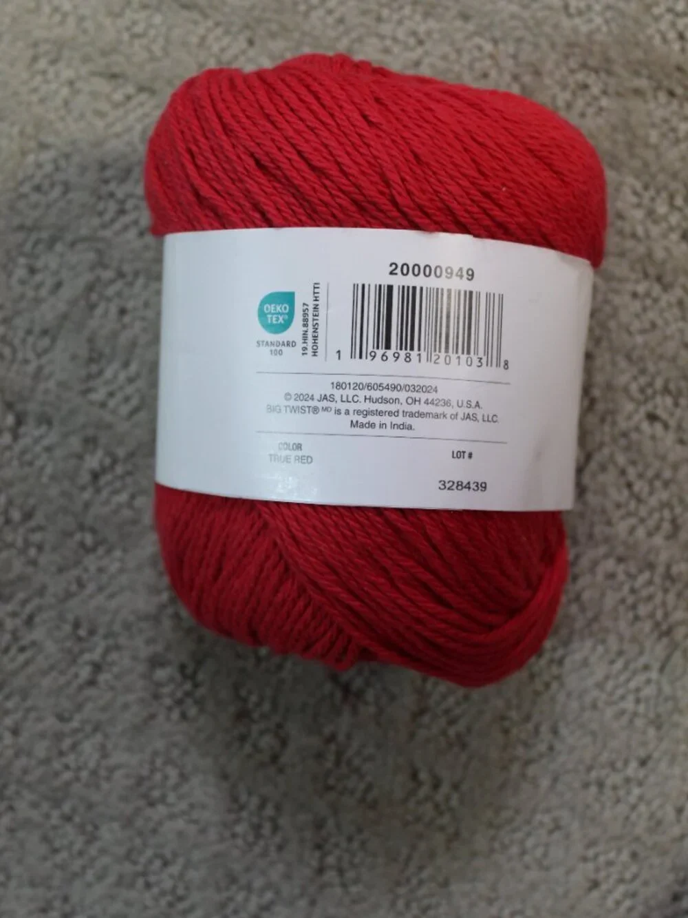 Lot of 3 Yarn Skeins Mixed Brands & Materials Pink, Purple, Red
